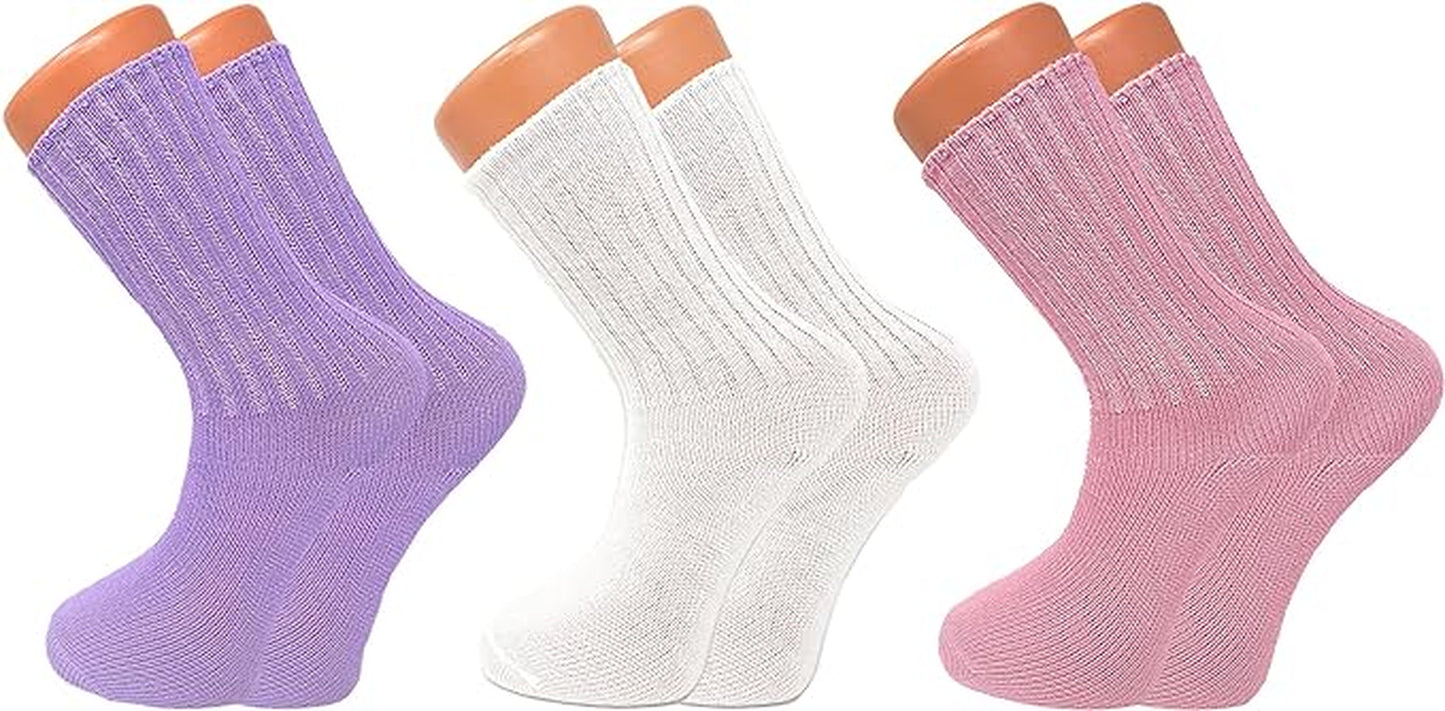 3 Pairs Loose Fitting Crew Socks for Women Soft and Cozy Sleep Socks