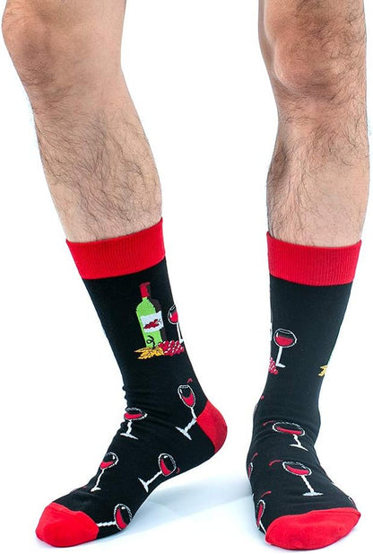 Mens Dress Socks Fun Funny Colorful Crazy Crew Dress Socks for Men 9-12