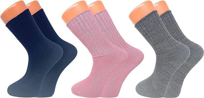 3 Pairs Loose Fitting Crew Socks for Women Soft and Cozy Sleep Socks