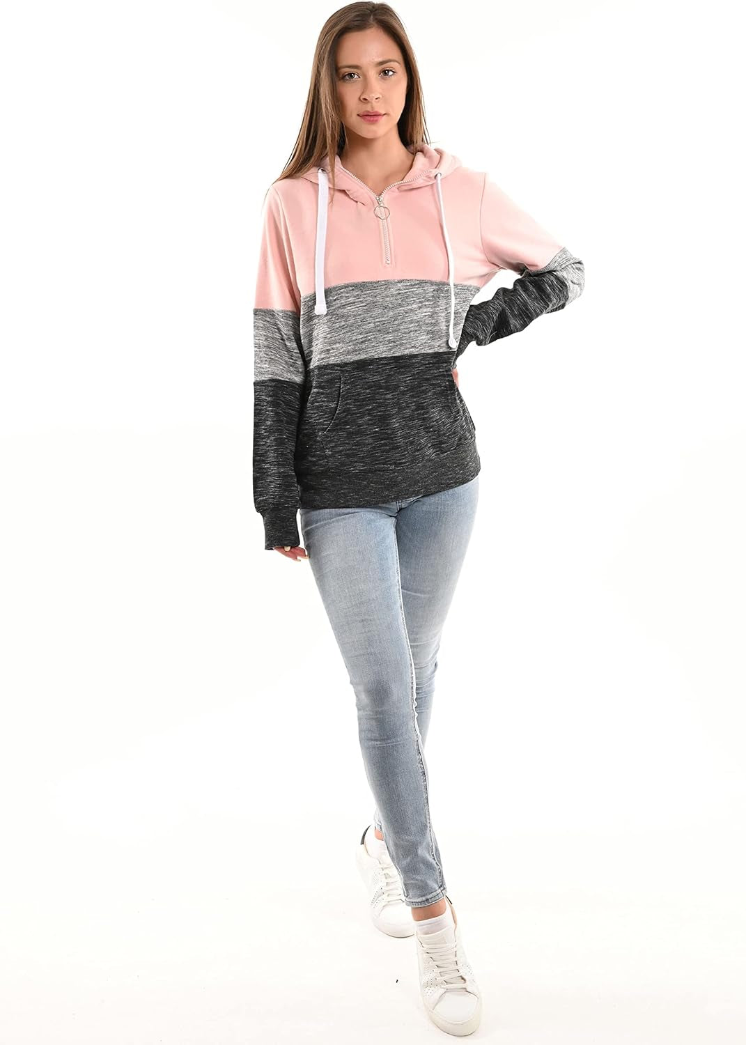 Women'S Ultra Soft Fleece Long Sleeve Active Cozy Lightweight 1/4 Zip-Up Pullover Hoodie