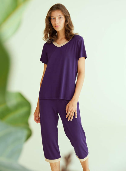 Women'S Sleepwear Tops with Capri Pants Pajama Sets