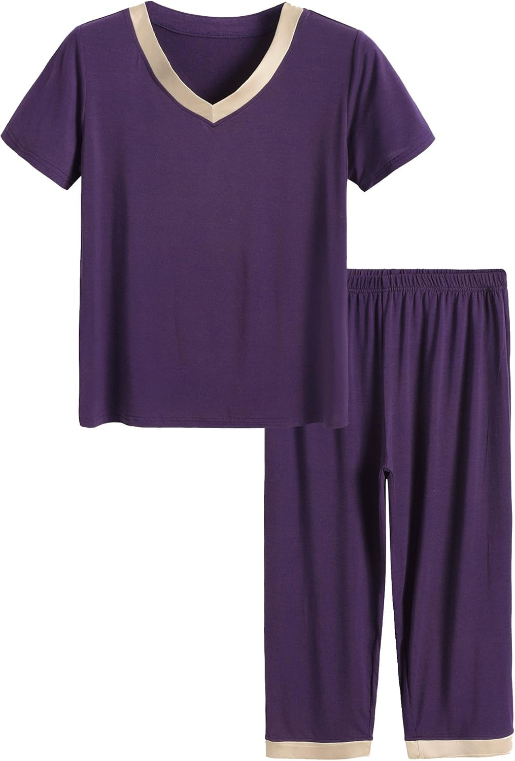 Women'S Sleepwear Tops with Capri Pants Pajama Sets